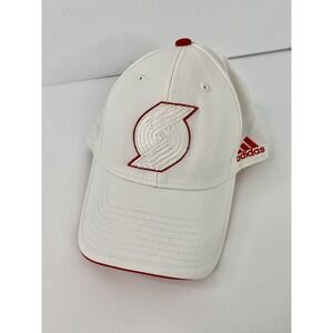 Portland Trailblazers Adidas Hat One Size Fits All White Red NBA